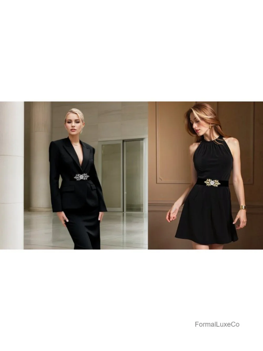 Wide Rhinestone Stretch Waist Belt Women's Crystal Dress Belt